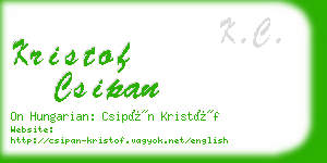 kristof csipan business card